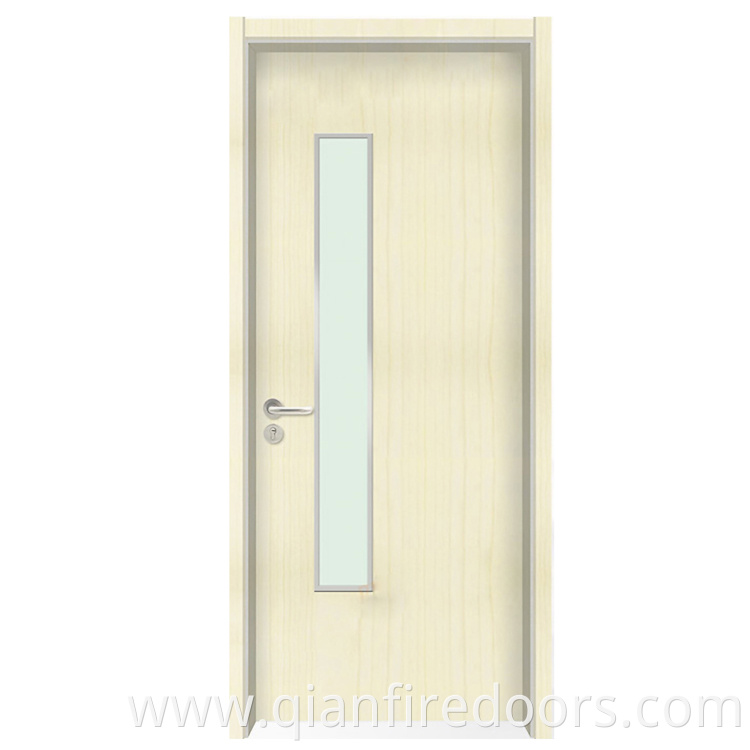 double Hospital office doors laminated design wood pvc glazing front glass door